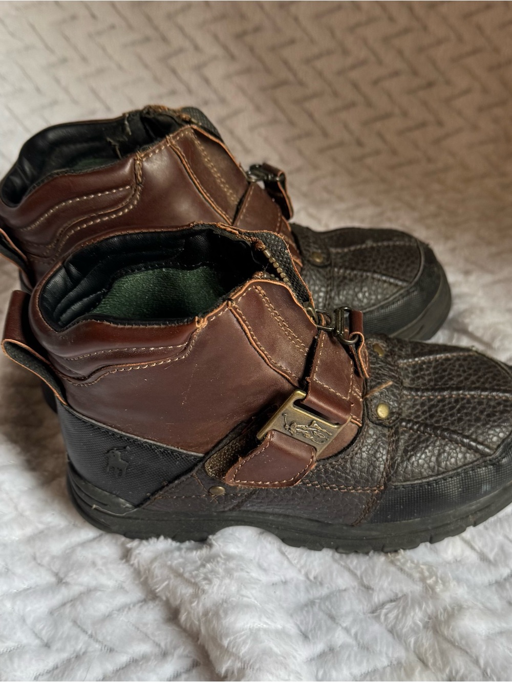 Polo by Ralph Lauren Brown and Black Kids' Strap Boots